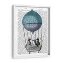 Pingüinos En La Impresión Del Libro De Baño De Globo - Fab Funky | Cuadro decorativo de Canvas Lab