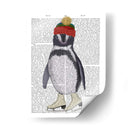 Impresión Del Libro De Patinaje Sobre Hielo Pingüino - Fab Funky | Cuadro decorativo de Canvas Lab