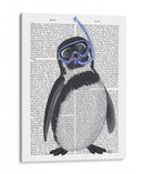 Penguin Snorkel Book Print - Fab Funky | Cuadro decorativo de Canvas Lab