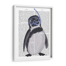 Penguin Snorkel Book Print - Fab Funky | Cuadro decorativo de Canvas Lab