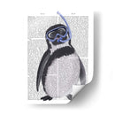 Penguin Snorkel Book Print - Fab Funky | Cuadro decorativo de Canvas Lab