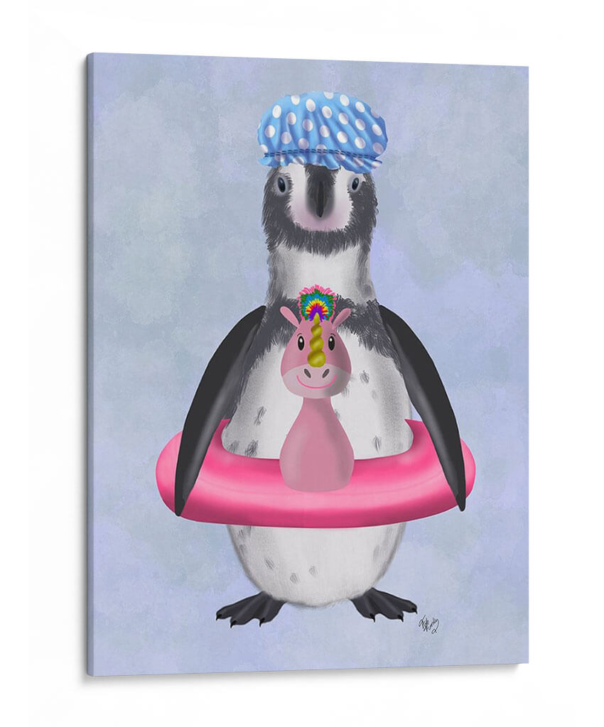 Anillo De Goma De Pingüino Unicornio - Fab Funky | Cuadro decorativo de Canvas Lab