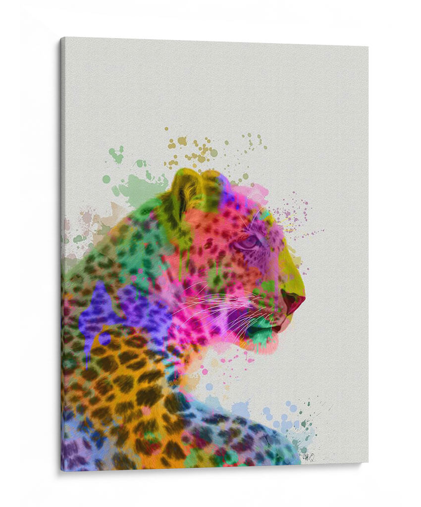 Splash De Arco Iris Leopardo 1 - Fab Funky | Cuadro decorativo de Canvas Lab