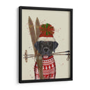 Labrador Negro, Esquí - Fab Funky | Cuadro decorativo de Canvas Lab