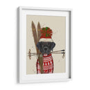 Labrador Negro, Esquí - Fab Funky | Cuadro decorativo de Canvas Lab