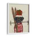 Labrador Negro, Esquí - Fab Funky | Cuadro decorativo de Canvas Lab