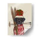 Labrador Negro, Esquí - Fab Funky | Cuadro decorativo de Canvas Lab