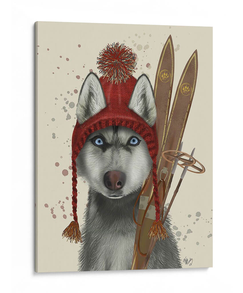 Husky, Esquiando - Fab Funky | Cuadro decorativo de Canvas Lab