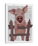 Cerdo En La Impresión Del Libro De La Cerca - Fab Funky | Cuadro decorativo de Canvas Lab