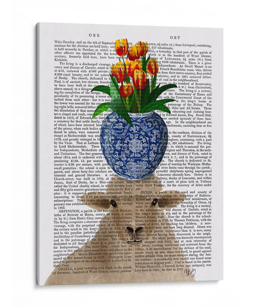 Libro De Ovejas Y Tulipanes Imprimir - Fab Funky | Cuadro decorativo de Canvas Lab