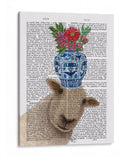 Ovejas Con Jarrón De Flores Libro De Impresión - Fab Funky | Cuadro decorativo de Canvas Lab