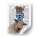 Ovejas Con Jarrón De Flores Libro De Impresión - Fab Funky | Cuadro decorativo de Canvas Lab