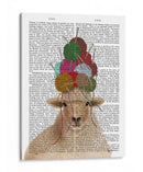 Ovejas Con Sombrero De Lana, Retrato Libro De Impresión - Fab Funky | Cuadro decorativo de Canvas Lab