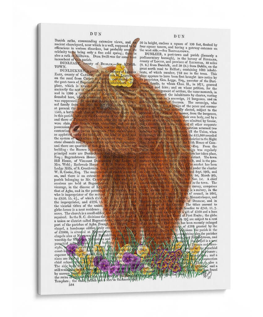 Vaca Highland, Pensy Libro Imprimir - Fab Funky | Cuadro decorativo de Canvas Lab