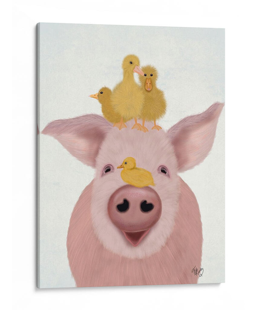 Cerdo Y Patitos - Fab Funky | Cuadro decorativo de Canvas Lab