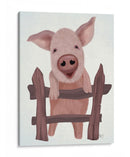 Cerdo En La Cerca - Fab Funky | Cuadro decorativo de Canvas Lab