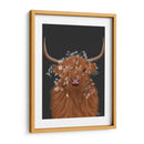 Vaca Highland 1, Flores Blancas - Fab Funky | Cuadro decorativo de Canvas Lab