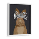 Conejo, Flores Blancas - Fab Funky | Cuadro decorativo de Canvas Lab