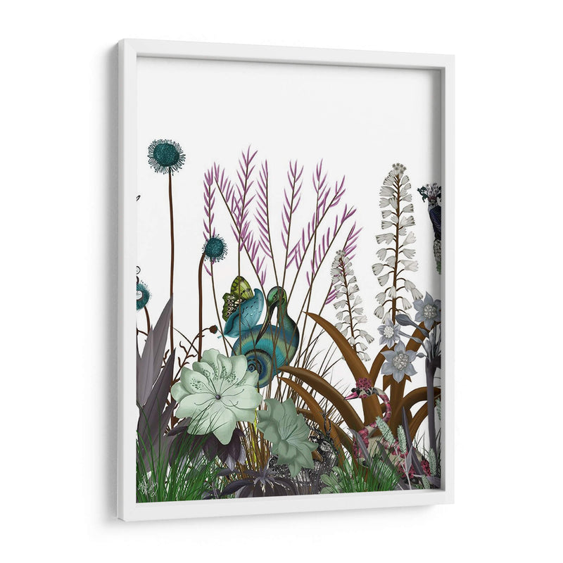 Flor De Flores Silvestres, Pájaro Caracol - Fab Funky | Cuadro decorativo de Canvas Lab