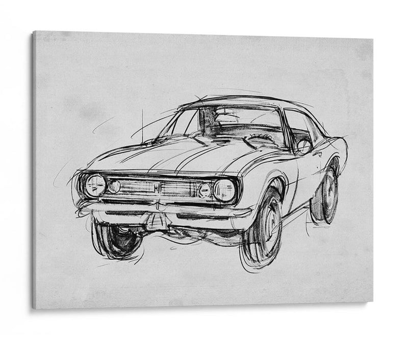 Sketch De Coche Clásico Iii - Jacob Green | Cuadro decorativo de Canvas Lab