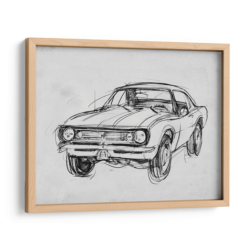 Sketch De Coche Clásico Iii - Jacob Green | Cuadro decorativo de Canvas Lab