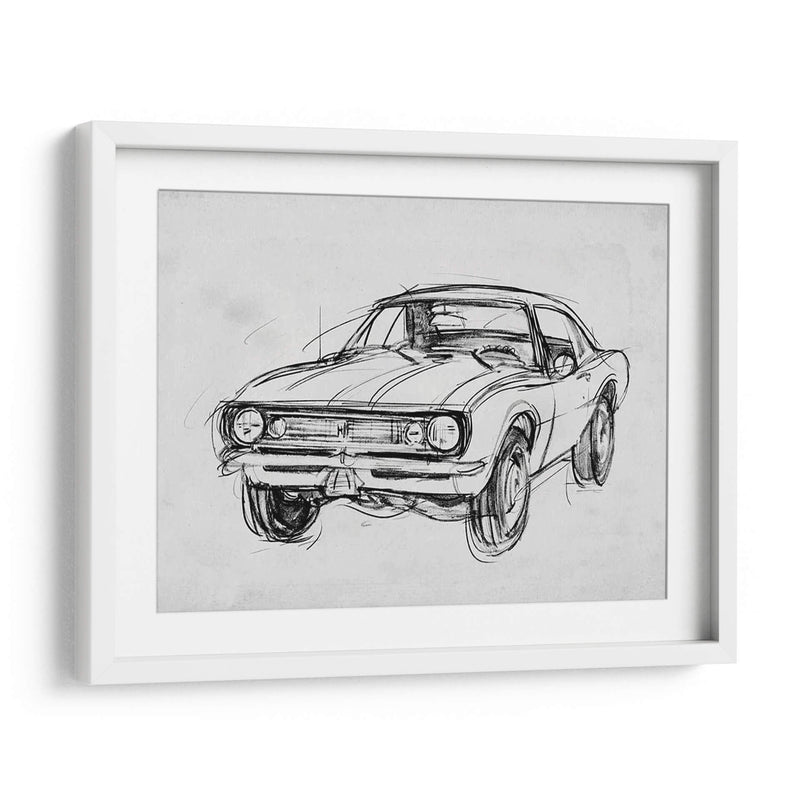 Sketch De Coche Clásico Iii - Jacob Green | Cuadro decorativo de Canvas Lab