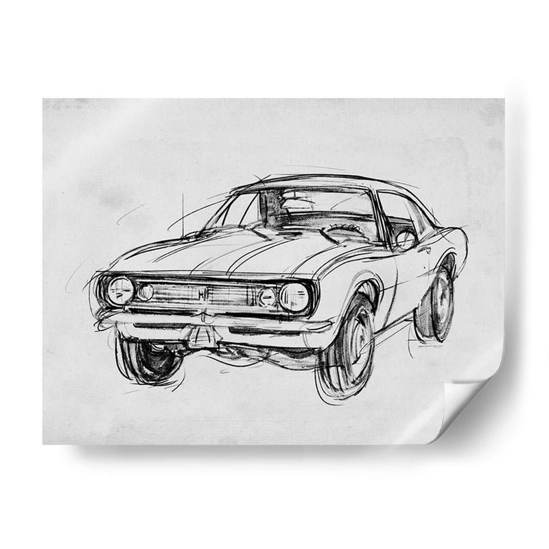 Sketch De Coche Clásico Iii - Jacob Green | Cuadro decorativo de Canvas Lab