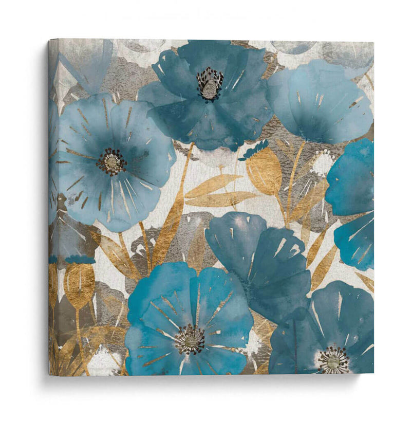 Amapolas Azules Y Doradas I - Studio W | Cuadro decorativo de Canvas Lab