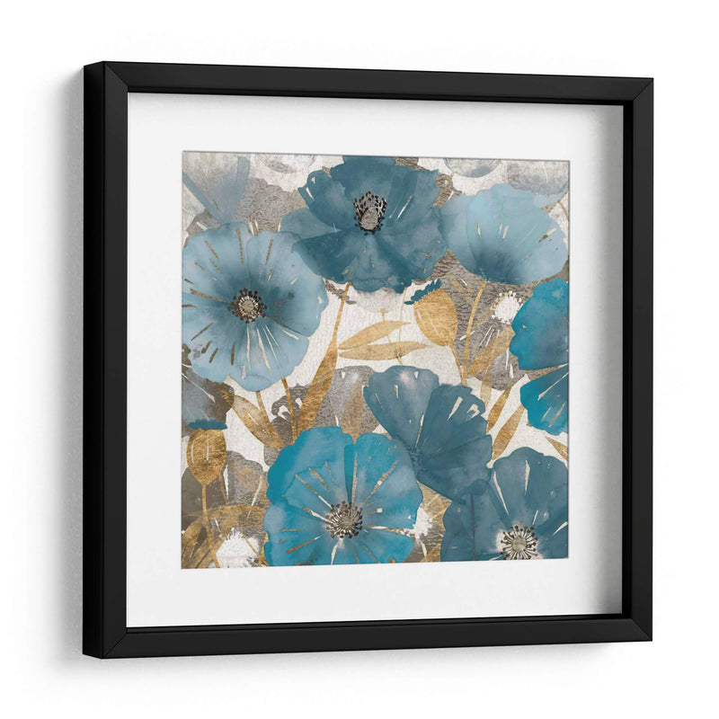 Amapolas Azules Y Doradas I - Studio W | Cuadro decorativo de Canvas Lab