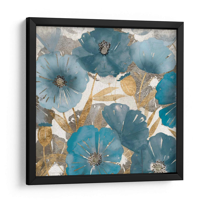 Amapolas Azules Y Doradas I - Studio W | Cuadro decorativo de Canvas Lab