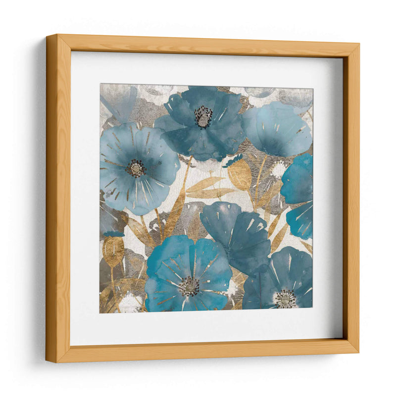 Amapolas Azules Y Doradas I - Studio W | Cuadro decorativo de Canvas Lab