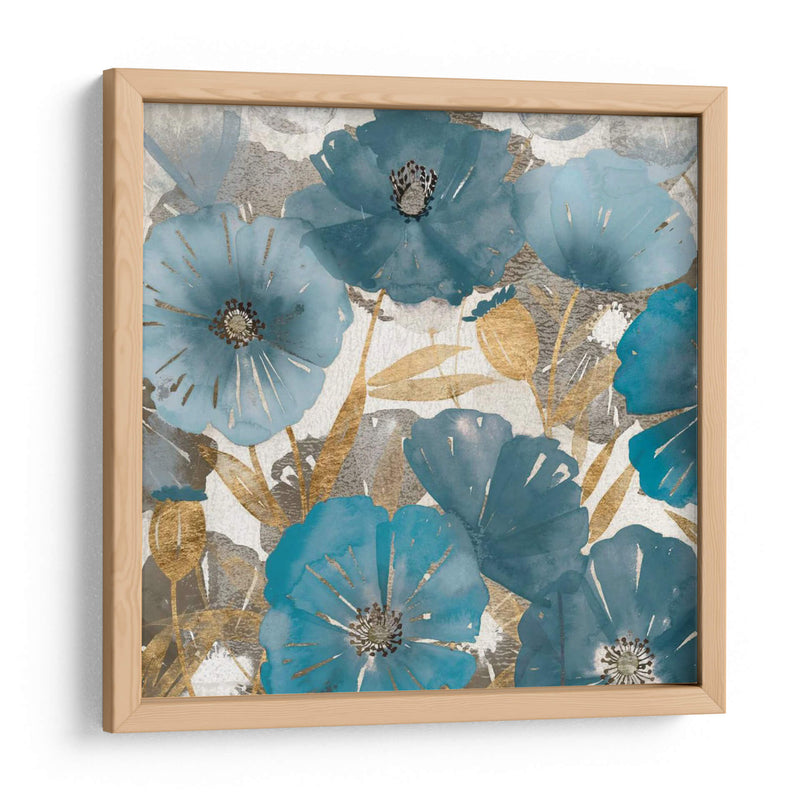 Amapolas Azules Y Doradas I - Studio W | Cuadro decorativo de Canvas Lab