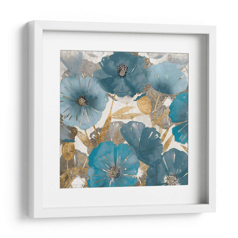 Amapolas Azules Y Doradas I - Studio W | Cuadro decorativo de Canvas Lab