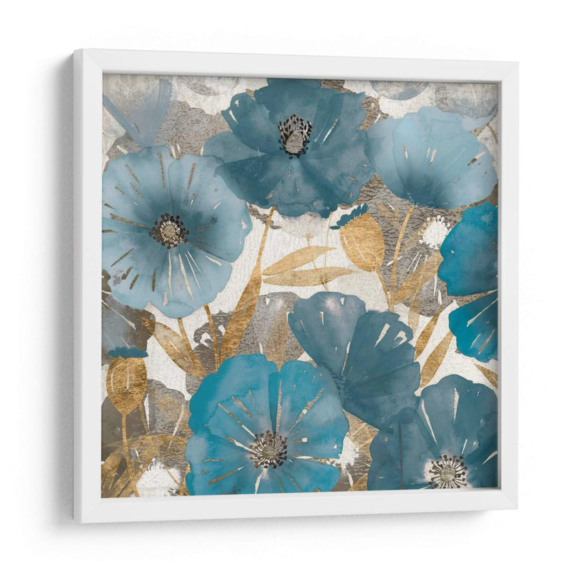 Amapolas Azules Y Doradas I - Studio W | Cuadro decorativo de Canvas Lab