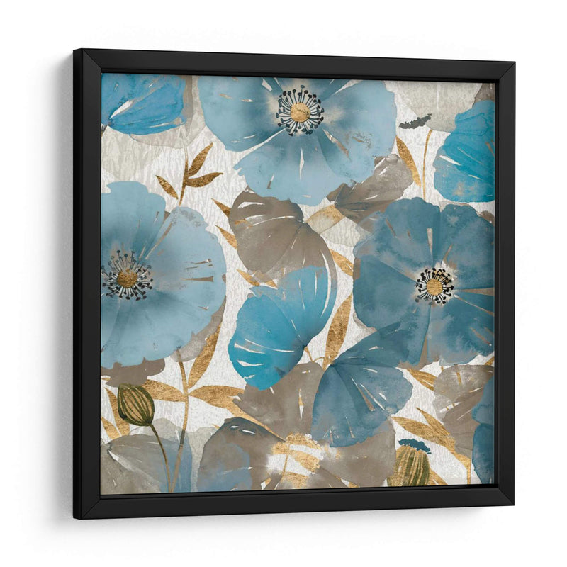 Amapolas Azules Y Doradas Ii - Studio W | Cuadro decorativo de Canvas Lab