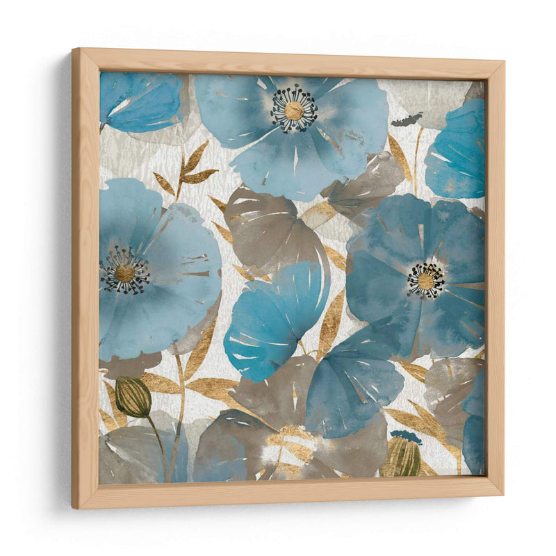 Amapolas Azules Y Doradas Ii - Studio W | Cuadro decorativo de Canvas Lab