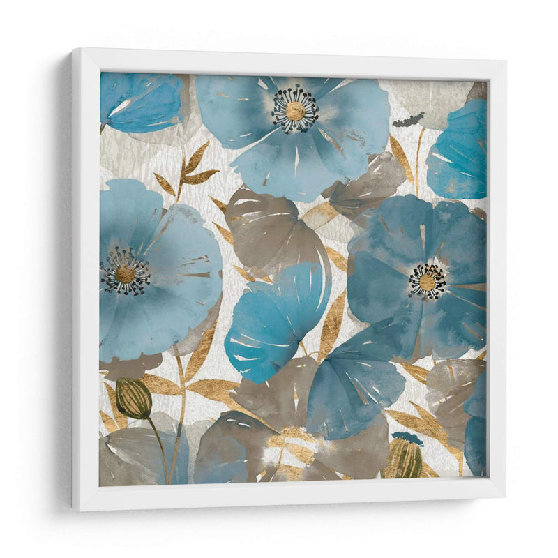 Amapolas Azules Y Doradas Ii - Studio W | Cuadro decorativo de Canvas Lab