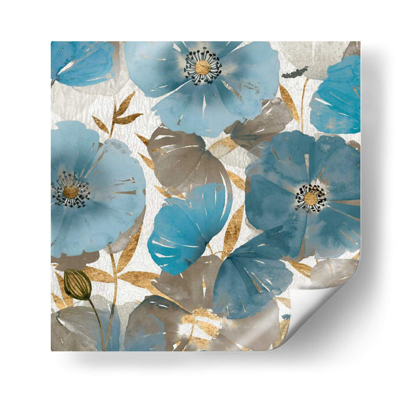 Amapolas Azules Y Doradas Ii - Studio W | Cuadro decorativo de Canvas Lab