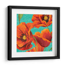 Amapolas Rojas En Teal I - Studio W | Cuadro decorativo de Canvas Lab