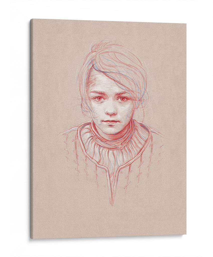 Dibujo de Arya Stark | Cuadro decorativo de Canvas Lab