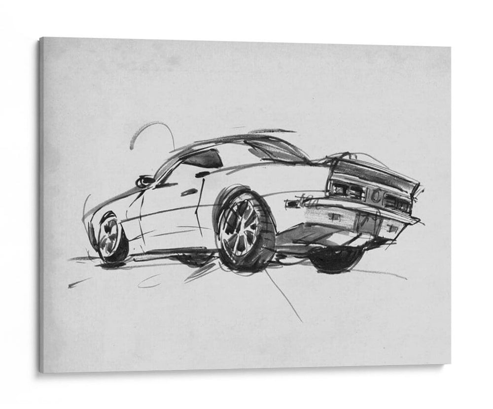 Bosquejo De Coche Clásico Ii - Jacob Green | Cuadro decorativo de Canvas Lab