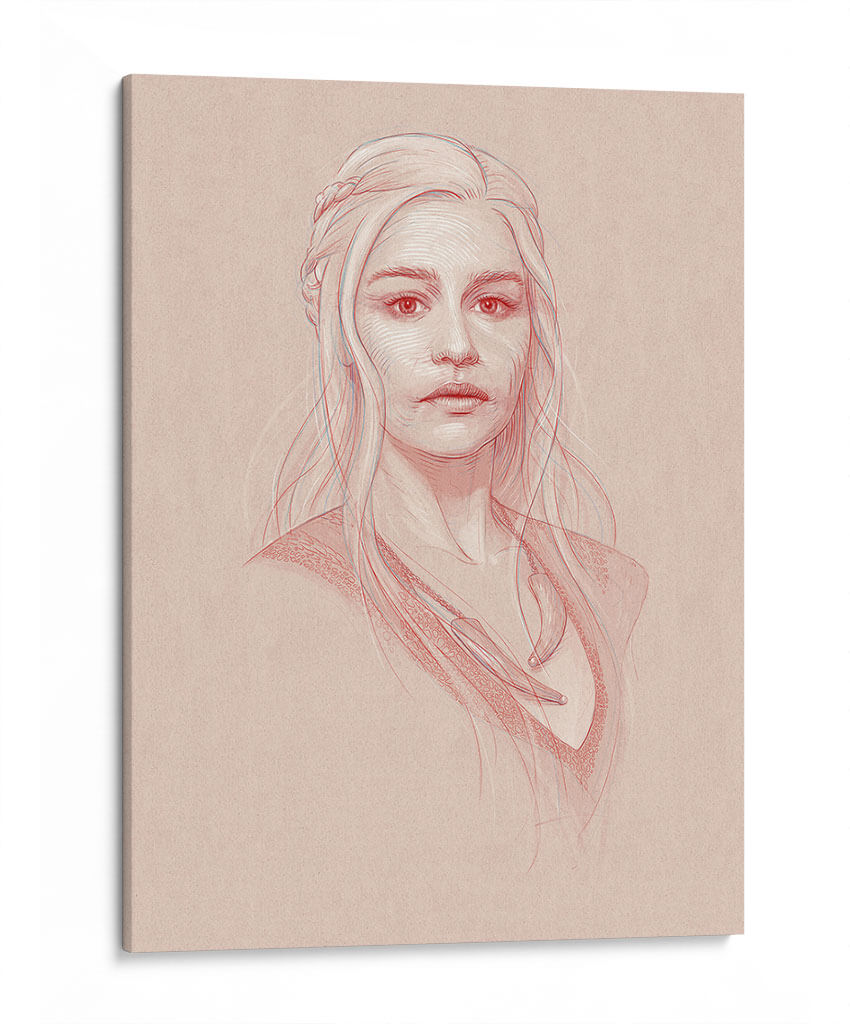 Dibujo de Daenerys Targaryen | Cuadro decorativo de Canvas Lab