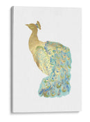Peacock De Lámina De Oro I Con Color De Mano - Grace Popp | Cuadro decorativo de Canvas Lab