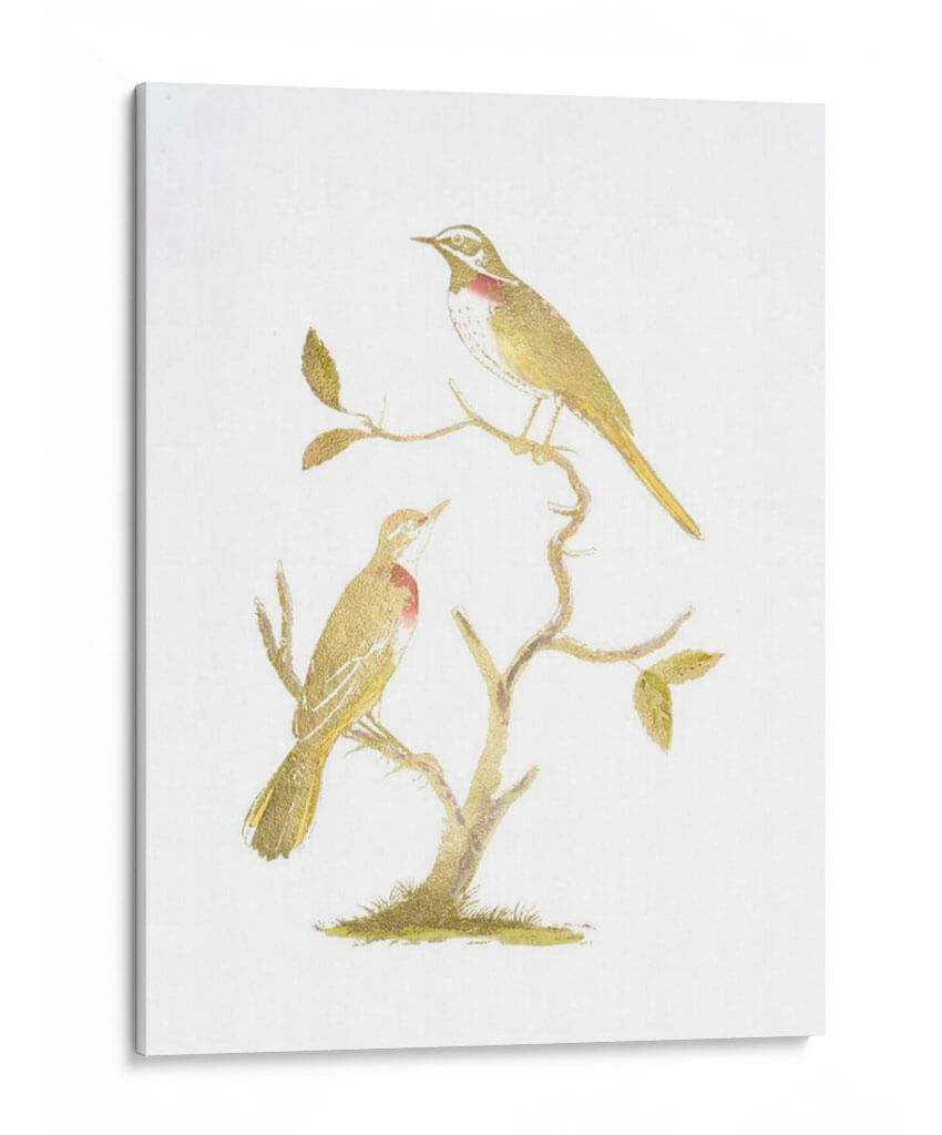 Pájaros De Lámina Dorada Ii Con Color De Mano. - Nozeman | Cuadro decorativo de Canvas Lab