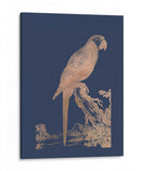 Parrot De Lámina De Oro Rosa En Azul Imperial - Edwards | Cuadro decorativo de Canvas Lab