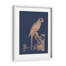 Parrot De Lámina De Oro Rosa En Azul Imperial - Edwards | Cuadro decorativo de Canvas Lab
