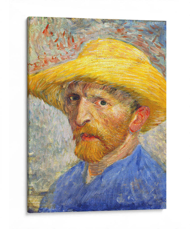 Autorretrato con sombrero de paja (1887) - I - Vincent Van Gogh | Cuadro decorativo de Canvas Lab