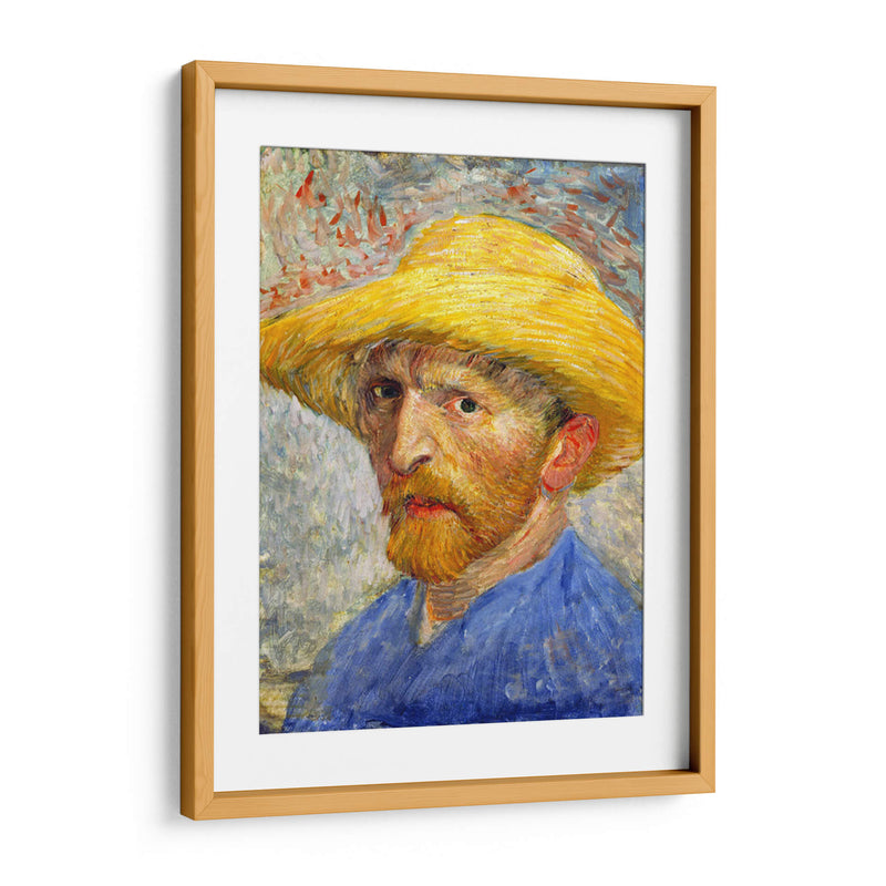 Autorretrato con sombrero de paja (1887) - I - Vincent Van Gogh | Cuadro decorativo de Canvas Lab