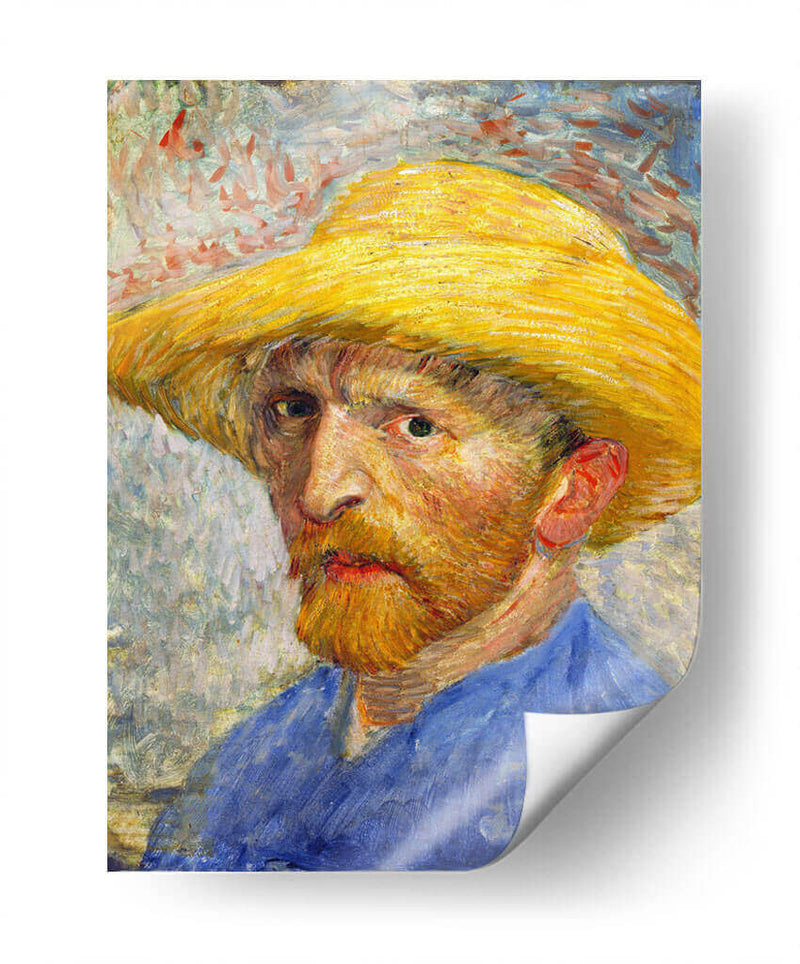 Autorretrato con sombrero de paja (1887) - I - Vincent Van Gogh | Cuadro decorativo de Canvas Lab