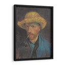 Autorretrato con sombrero de paja y pipa - Vincent Van Gogh | Cuadro decorativo de Canvas Lab